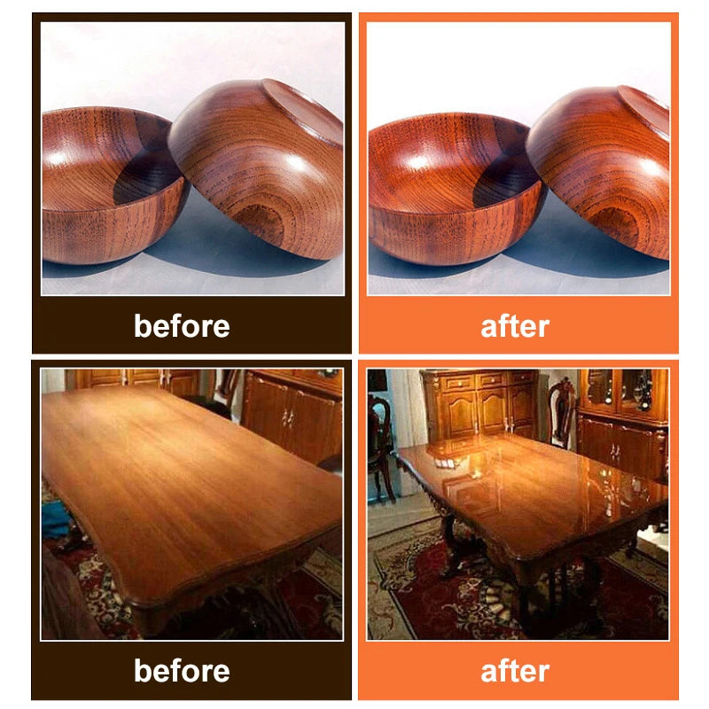 Hand applying food-grade wax to a wooden cutting board for a polished finish.